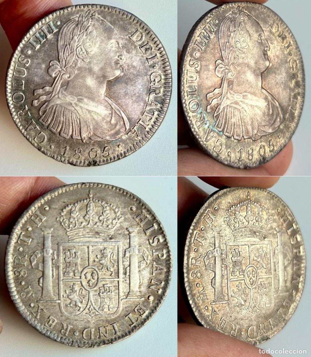 Monedas de Espa&ntilde;a: 8 Reales CARLOS IV 1805 Mejico Bonita Patina oscura