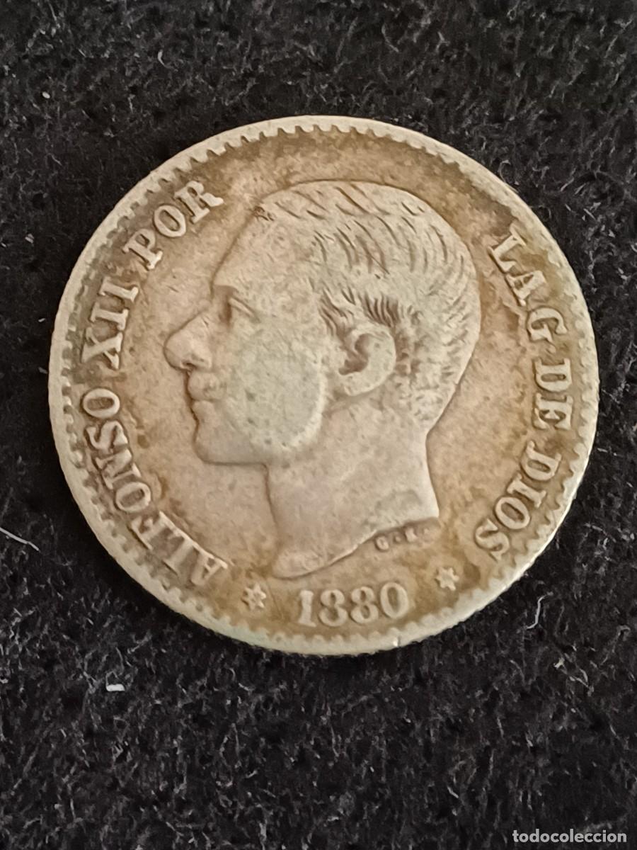 Monedas de Espa&ntilde;a: MONEDA DE PLATA DE 50 C&Eacute;NTIMOS ALFONSO XII 1880