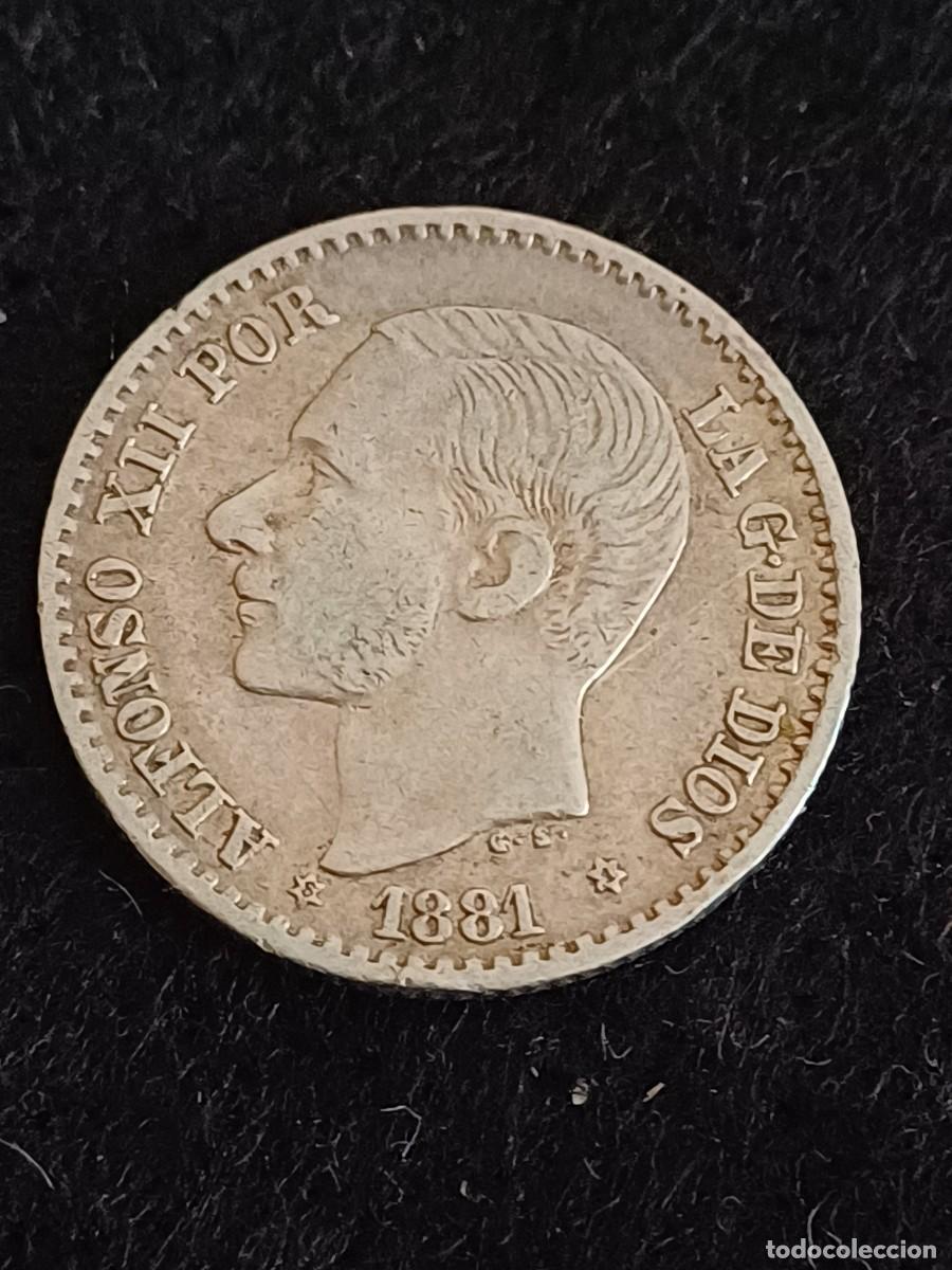 Monedas de Espa&ntilde;a: MONEDA DE PLATA DE 50 C&Eacute;NTIMOS ALFONSO XII 1881