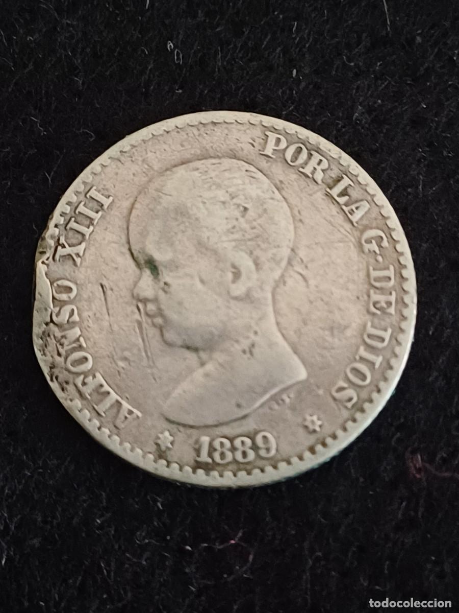 Monedas de Espa&ntilde;a: MONEDA DE PLATA DE 50 C&Eacute;NTIMOS ALFONSO XIII 1889
