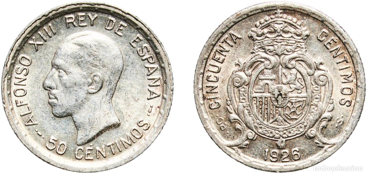 Monedas de Espa&ntilde;a: Spain Kingdom 1926 PCS 50 Centimos - Alfonso XIII (6th portrait) Silver (.835) Madrid Mint (4000000