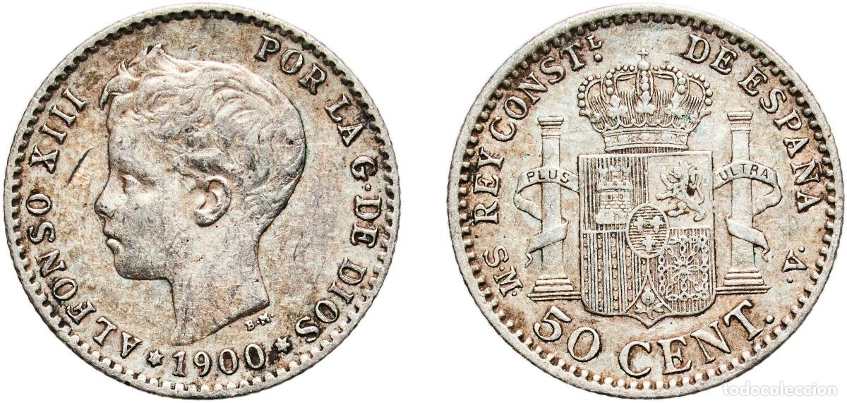 Monedas de Espa&ntilde;a: Spain Kingdom 1900 0-0 SMV 50 Centimos - Alfonso XIII (3rd portrait) Silver (.835) Madrid Mint (21