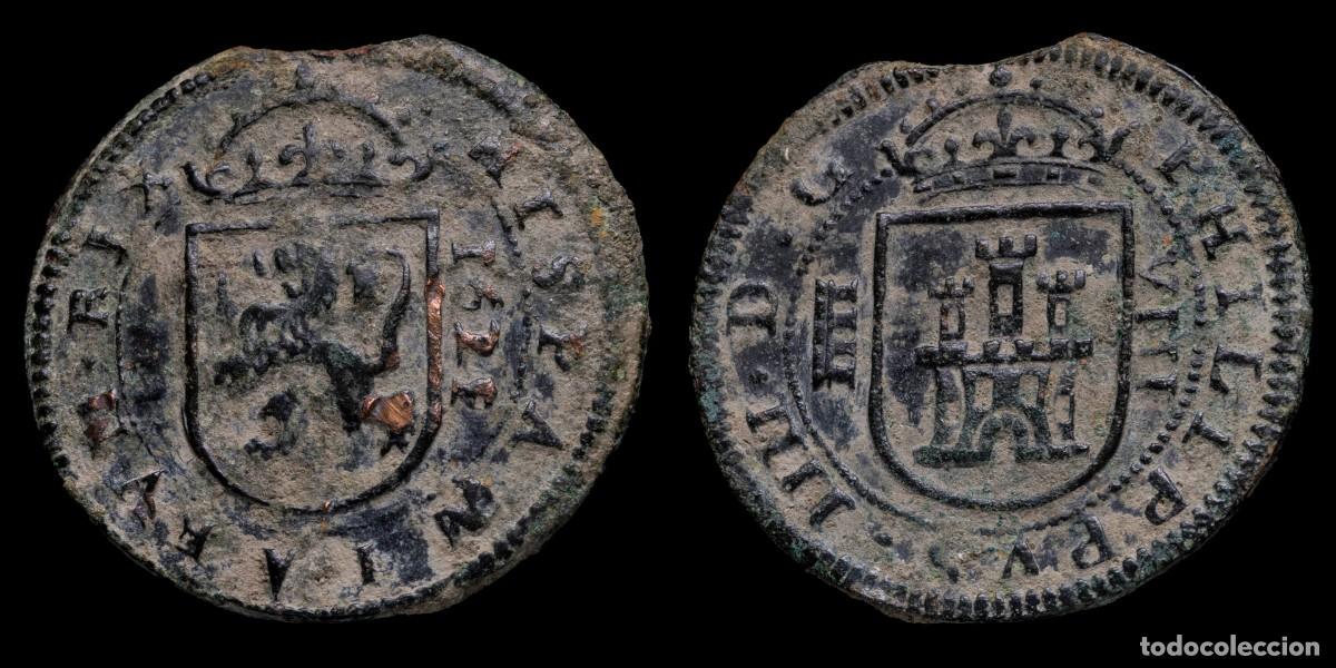 Moedas de Espanha: 1621, 8 Maravedis Philips IV, Segovia Mint (overdate) - 28 mm / 6,14 gr.