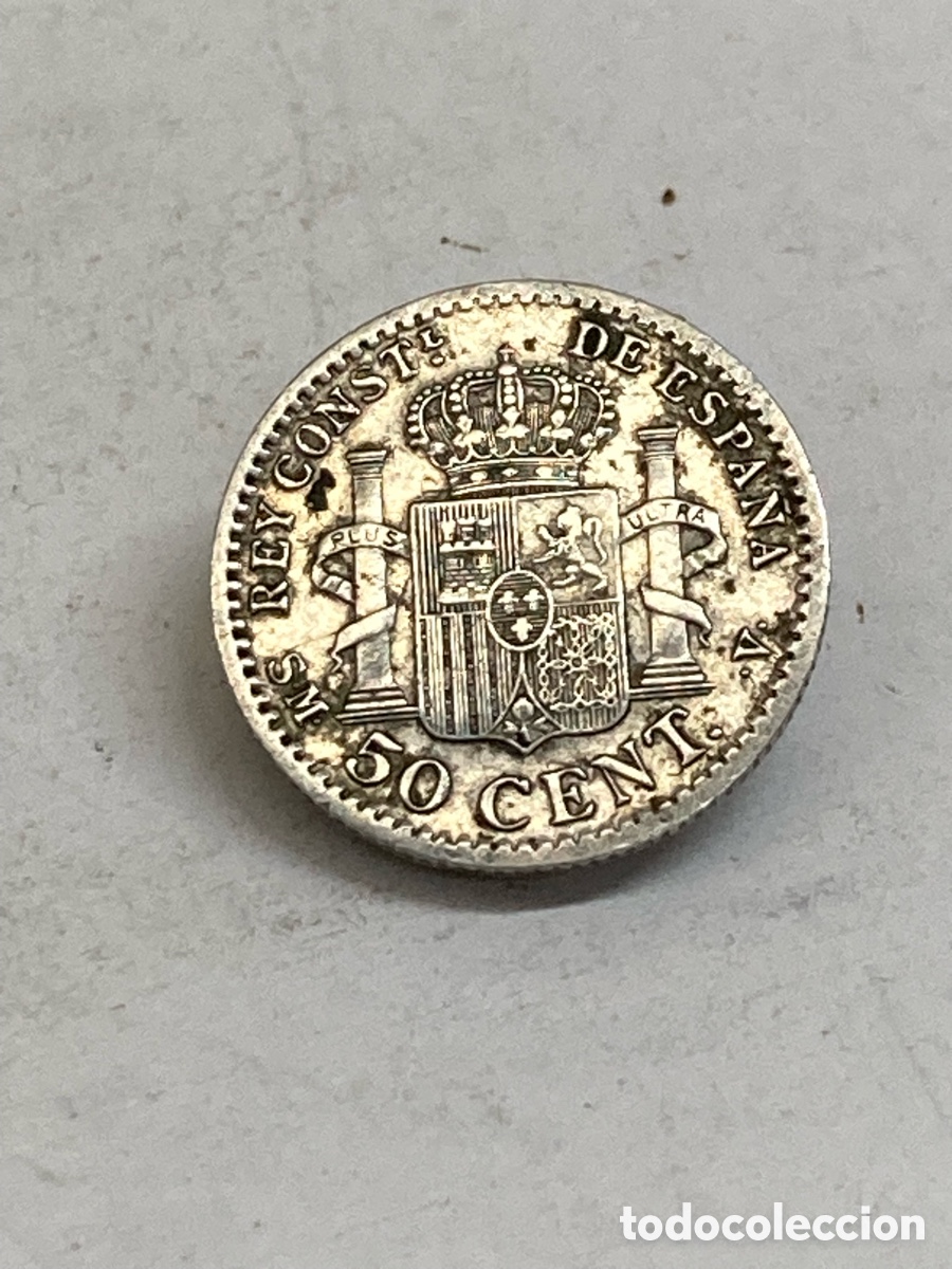 Monedas de Espa&ntilde;a: Moneda de plata 50 Cent 1904 V8 - Foto 2