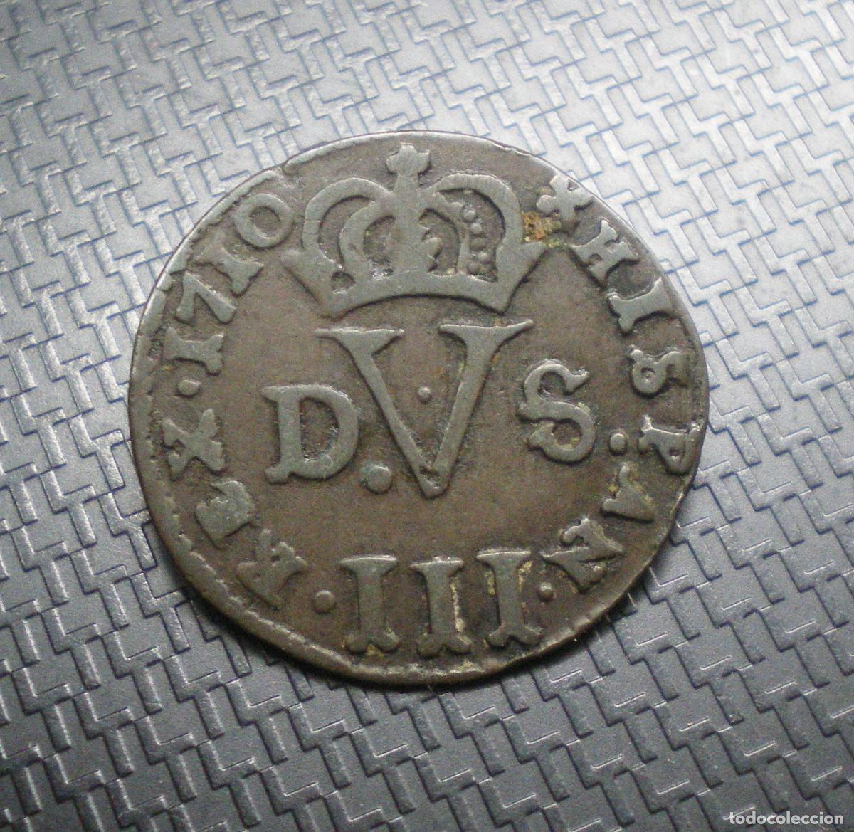 Monedas de Espa&ntilde;a: FELIPE V - VALENCIA - TRESETA (3 DINEROS) 1710