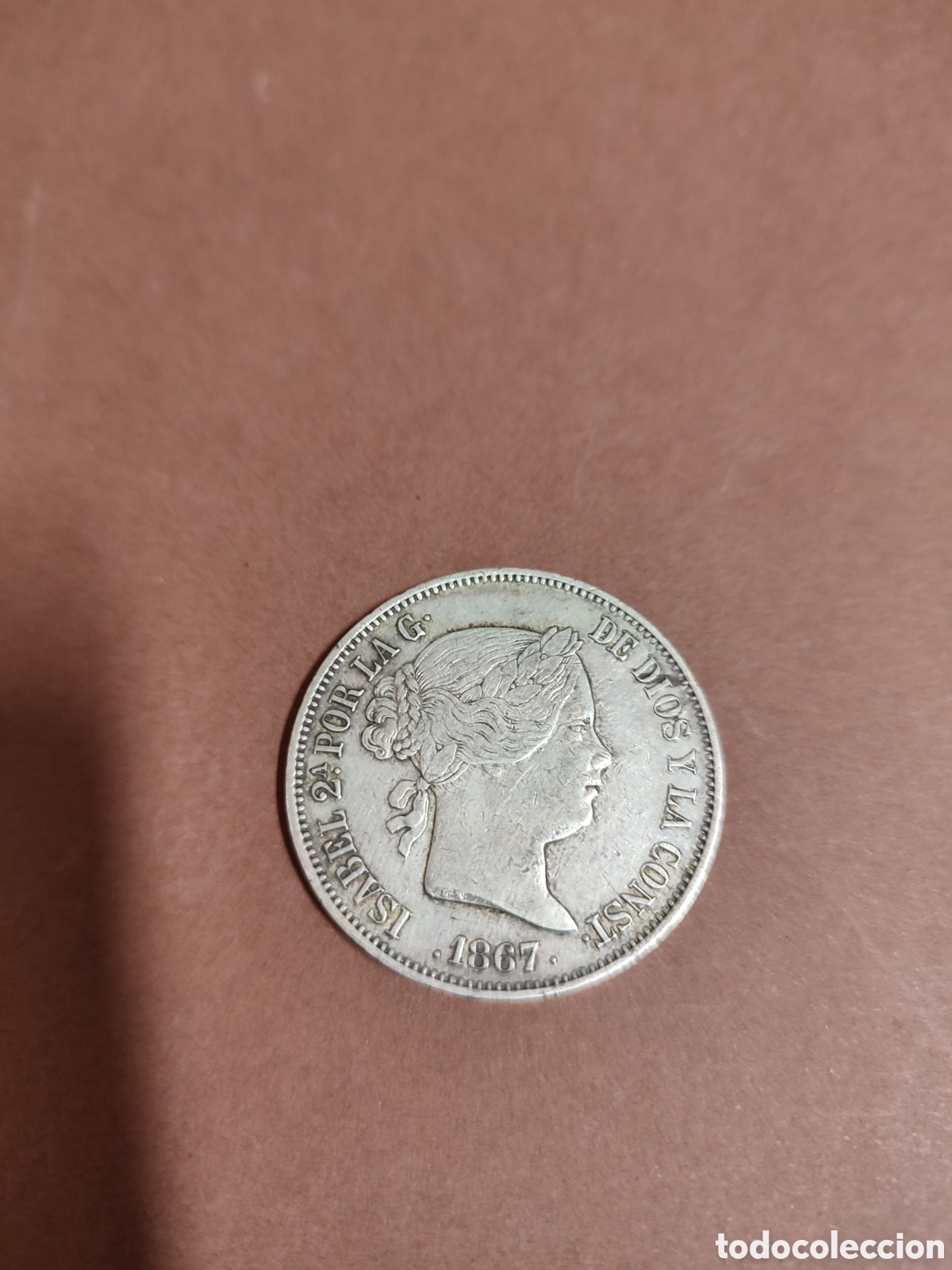 Monedas de Espa&ntilde;a: Moneda de plata de Isabel ll . Dos Escudos - Foto 2