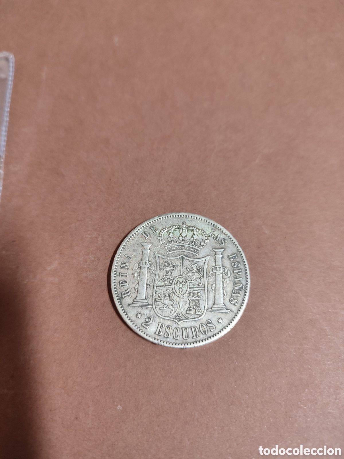 Monedas de Espa&ntilde;a: Moneda de plata de Isabel ll . Dos Escudos - Foto 3