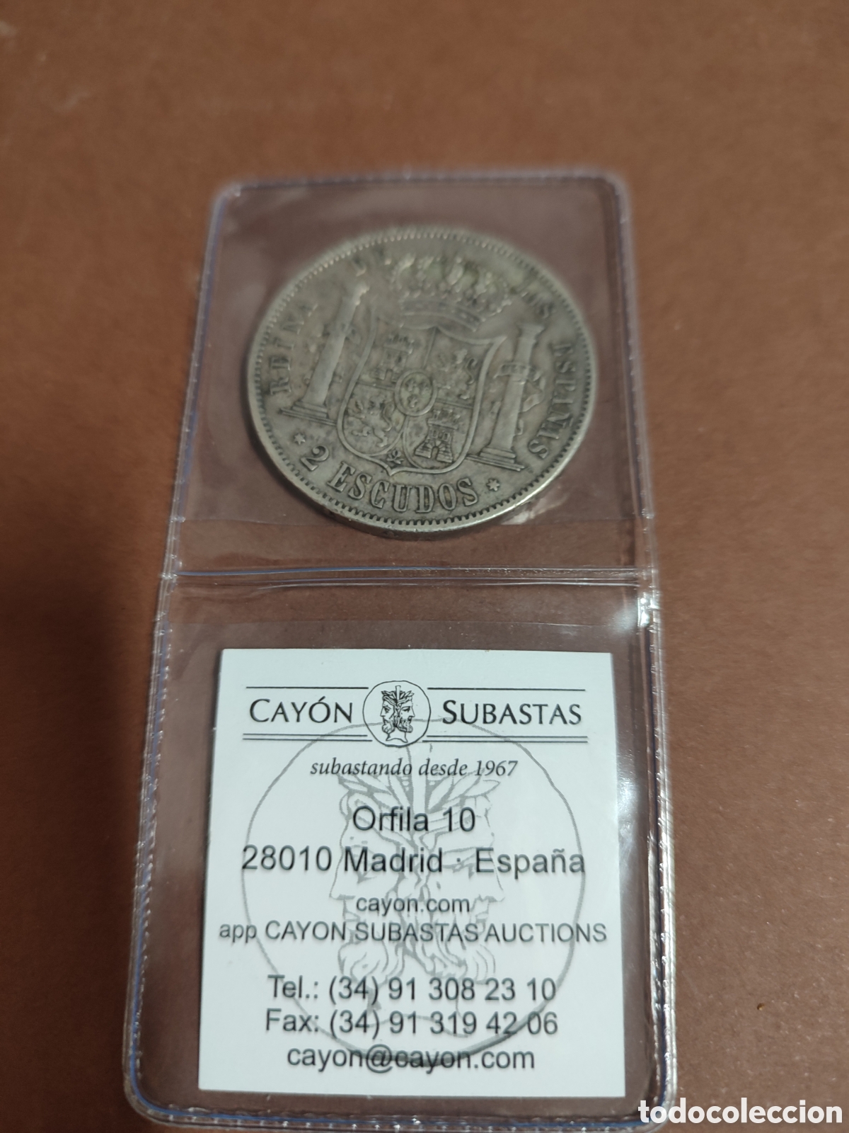Monedas de Espa&ntilde;a: Moneda de plata de Isabel ll . Dos Escudos - Foto 5