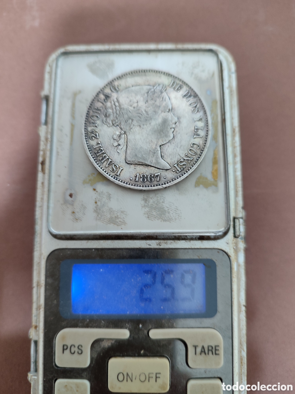 Monedas de Espa&ntilde;a: Moneda de plata de Isabel ll . Dos Escudos - Foto 7