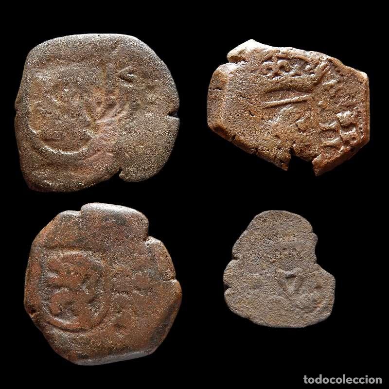 Monedas de Espa&ntilde;a: Lote de 4 monedas de los Austrias. Variados