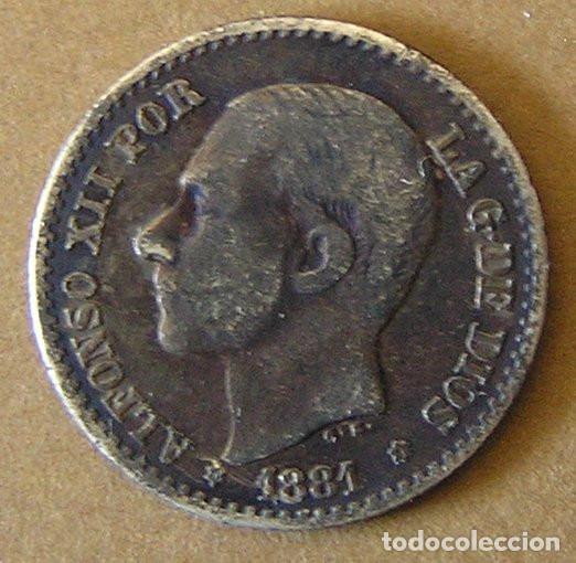 Monedas de Espa&ntilde;a: ALFONSO XII - 50 C&Eacute;NTIMOS 1881 (8-1)