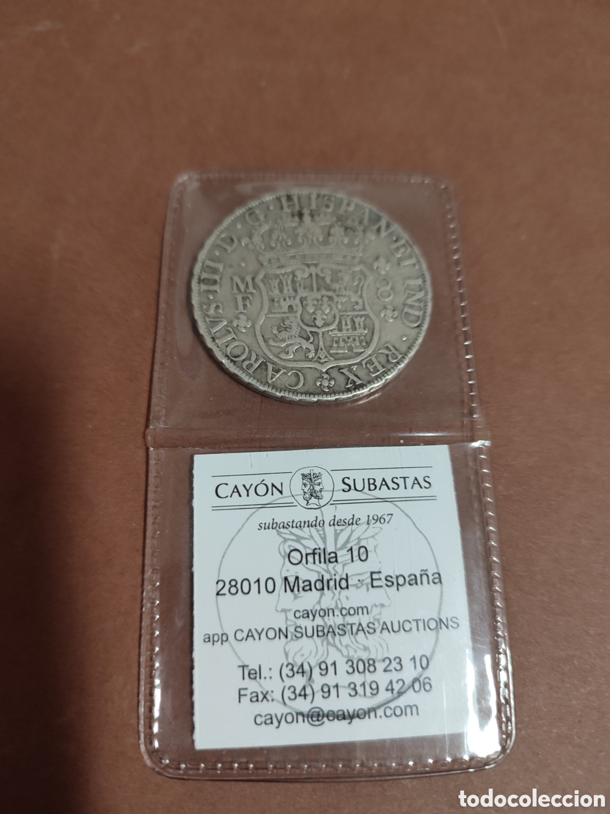 Monedas de Espa&ntilde;a: Moneda de plata de 8 Reales Carlos tercero .Mexico