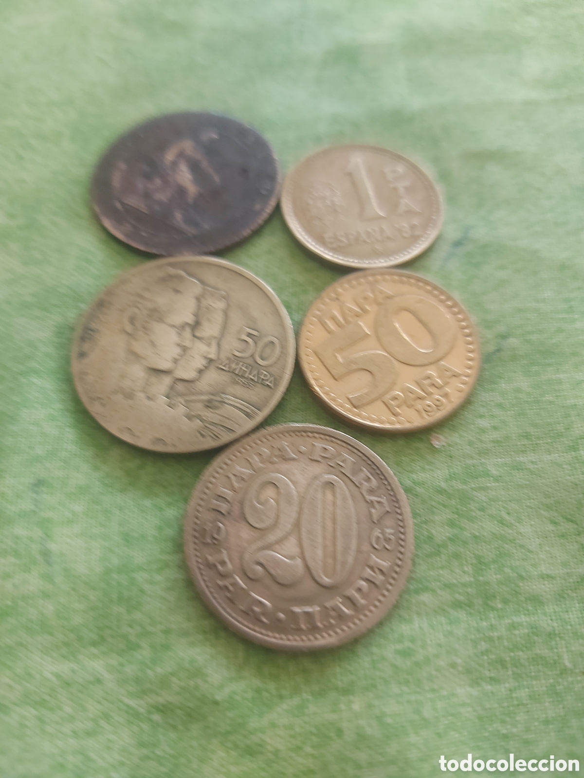 Monedas de Espa&ntilde;a: 2 deEspa&ntilde;a y3Yugoslav - Foto 1