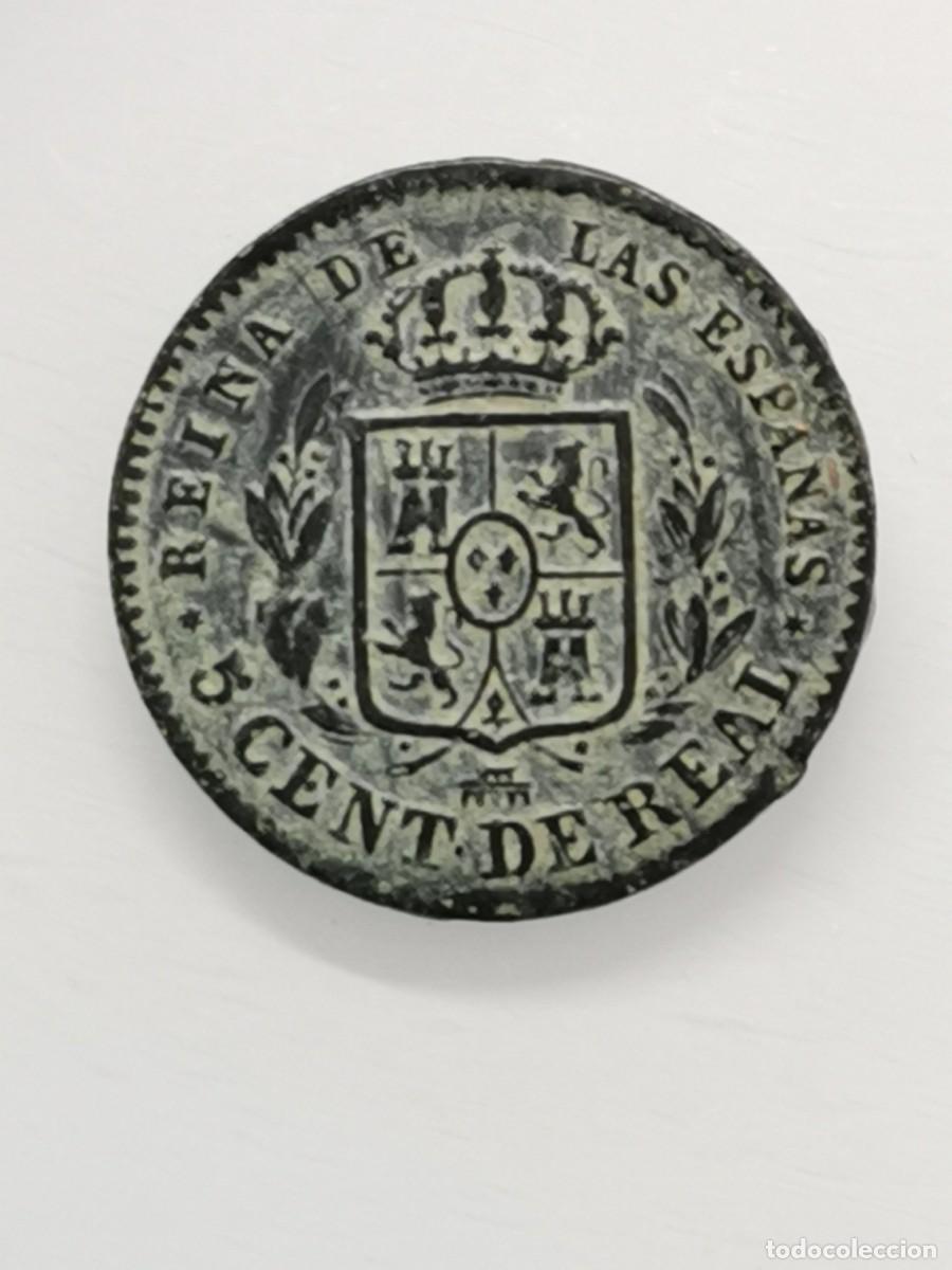 Monedas de Espa&ntilde;a: ISABEL II - 5 C&Eacute;NTIMOS DE REAL - 1858 - SEGOVIA. - Foto 3