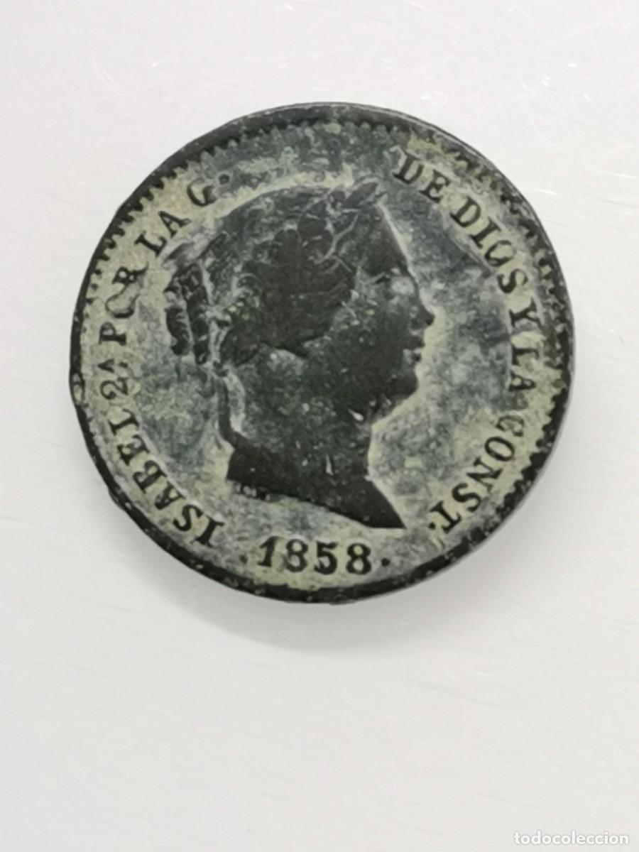 Monedas de Espa&ntilde;a: ISABEL II - 5 C&Eacute;NTIMOS DE REAL - 1858 - SEGOVIA. - Foto 4