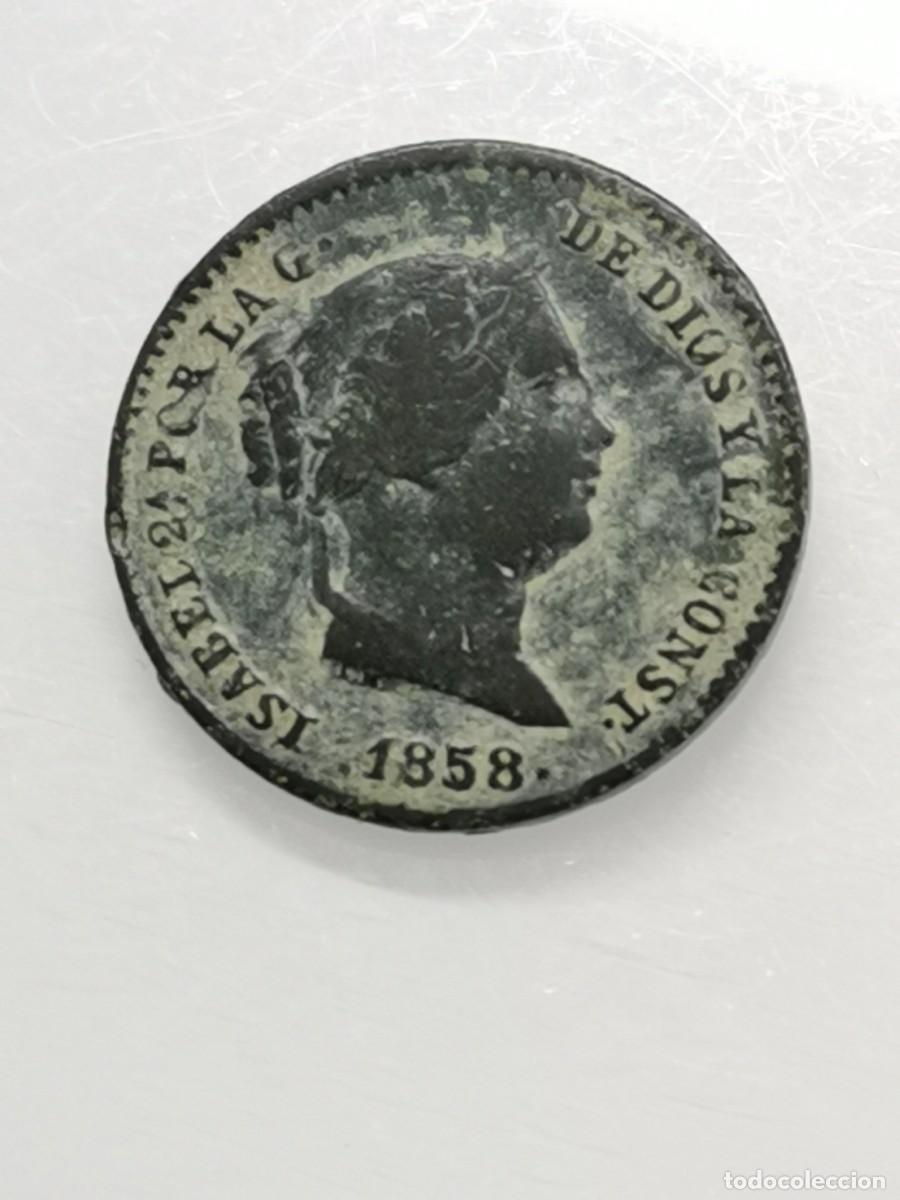 Monedas de Espa&ntilde;a: ISABEL II - 5 C&Eacute;NTIMOS DE REAL - 1858 - SEGOVIA. - Foto 5