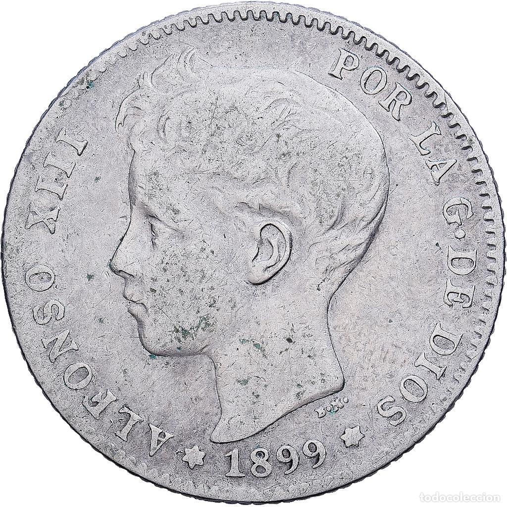 Monedas de Espa&ntilde;a: [#1552237] Espa&ntilde;a, Alfonso XIII, Peseta, 1899, Valencia, Plata, BC+, KM:706