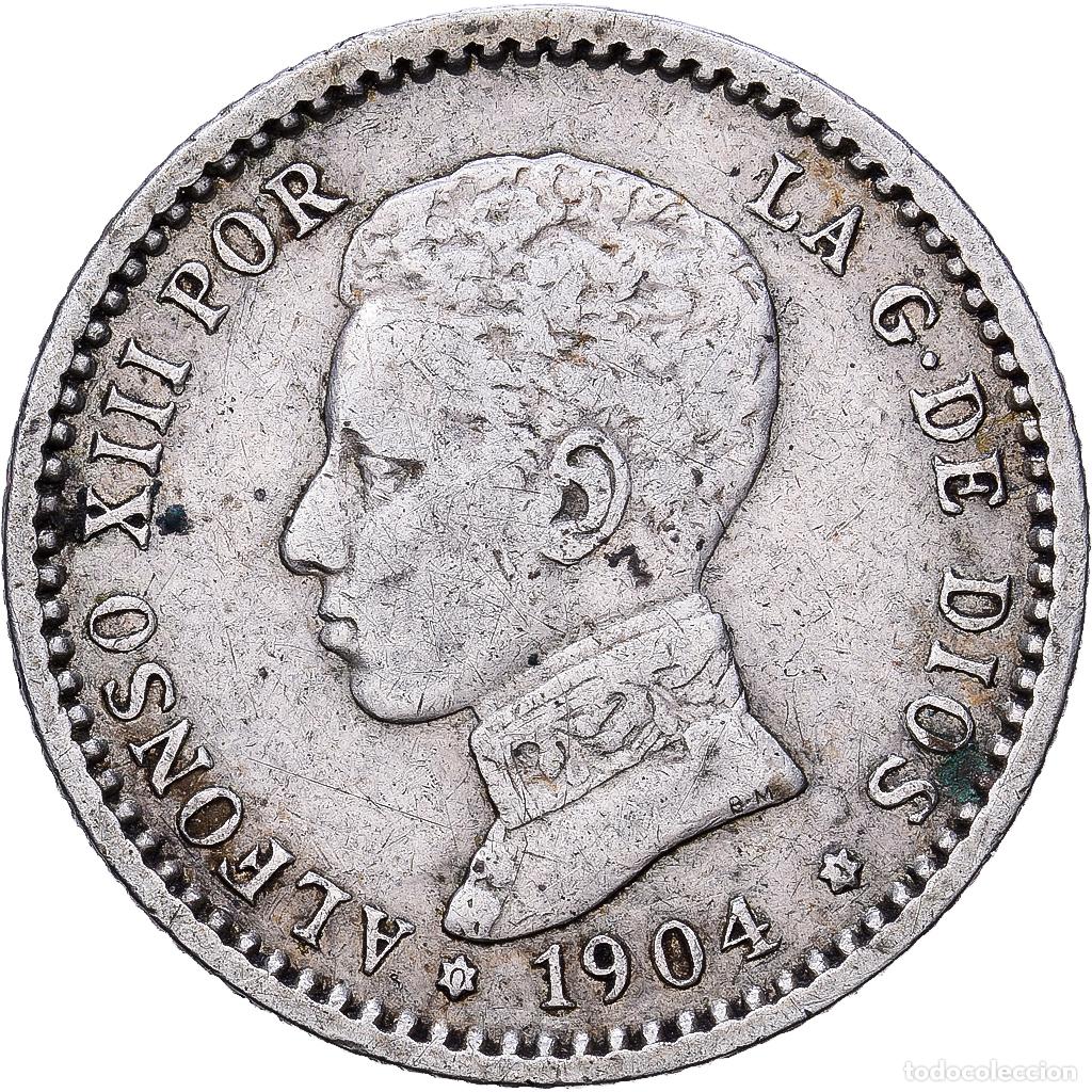 Monedas de Espa&ntilde;a: [#1552298] Espa&ntilde;a, Alfonso XIII, 50 Centimos, 1904, Valencia, Plata, BC+, KM:723