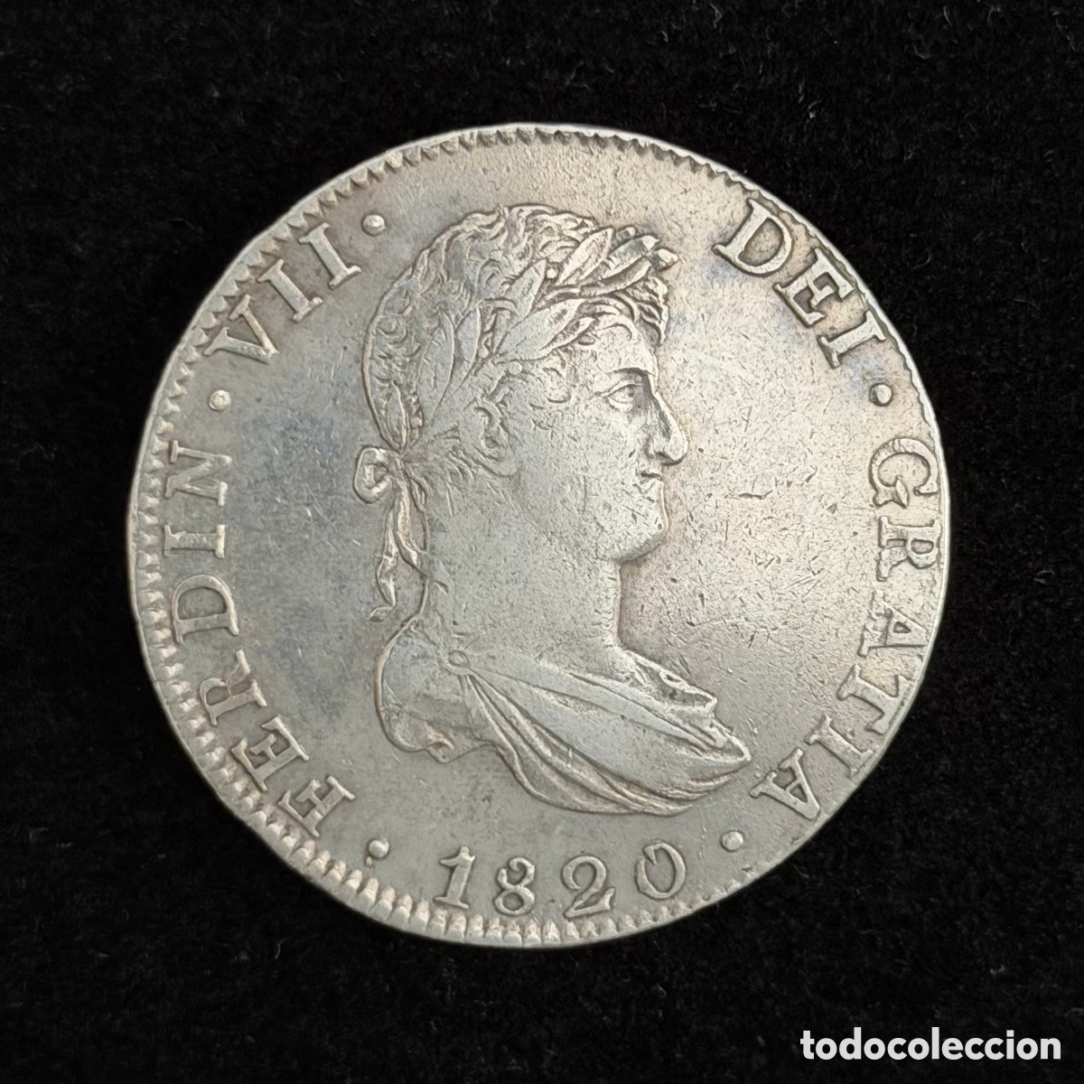Monedas de Espa&ntilde;a: 8 reales Fernando VII 1820 M&eacute;xico JJ plata EBC
