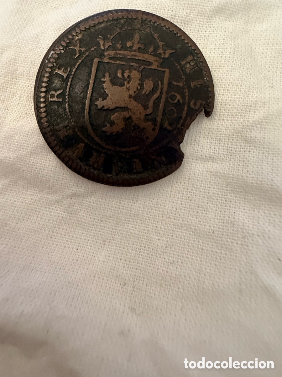 Monedas de Espa&ntilde;a: 8 Maraved&iacute;s Felipe III &ndash; Segovia 1602 &ndash; Real Ingenio, moneda antigua de cobre con fecha visible