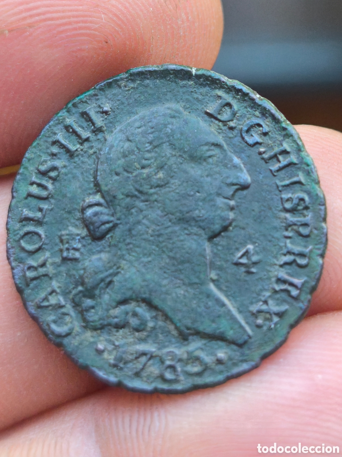 Monedas de Espa&ntilde;a: Carlos III 1785 4 maravedis Segovia