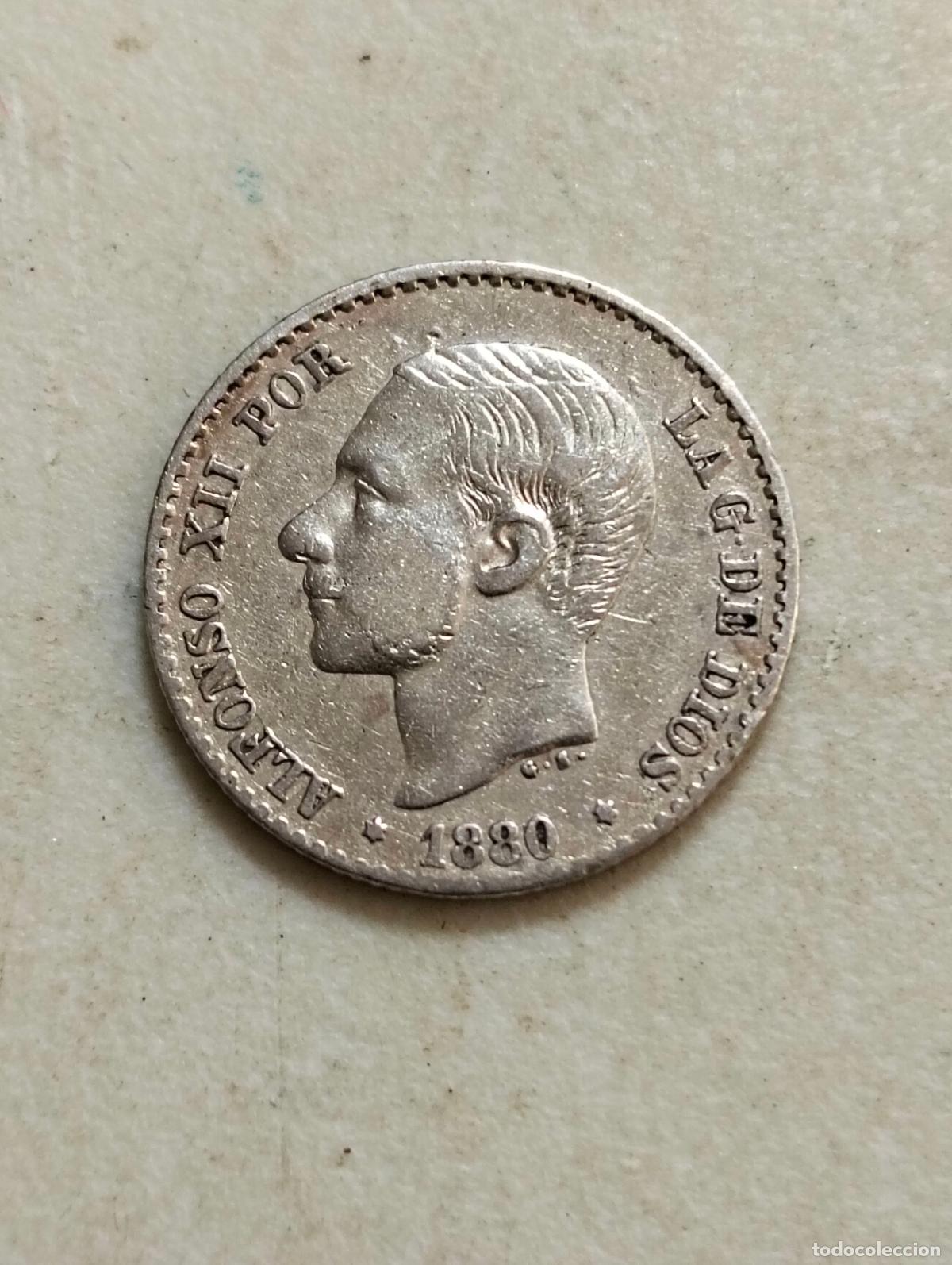 Monedas de Espa&ntilde;a: MONEDA DE PLATA, 50 CENT A&Ntilde;O 1880, ALFONSO XII