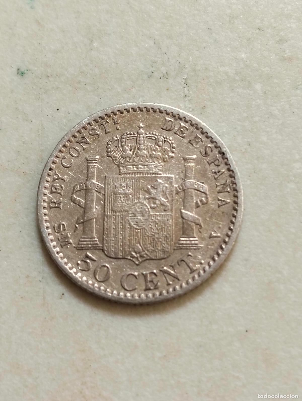 Monedas de Espa&ntilde;a: MONEDA DE PLATA, 50 CENT A&Ntilde;O 1900, ALFONSO XIII - Foto 2