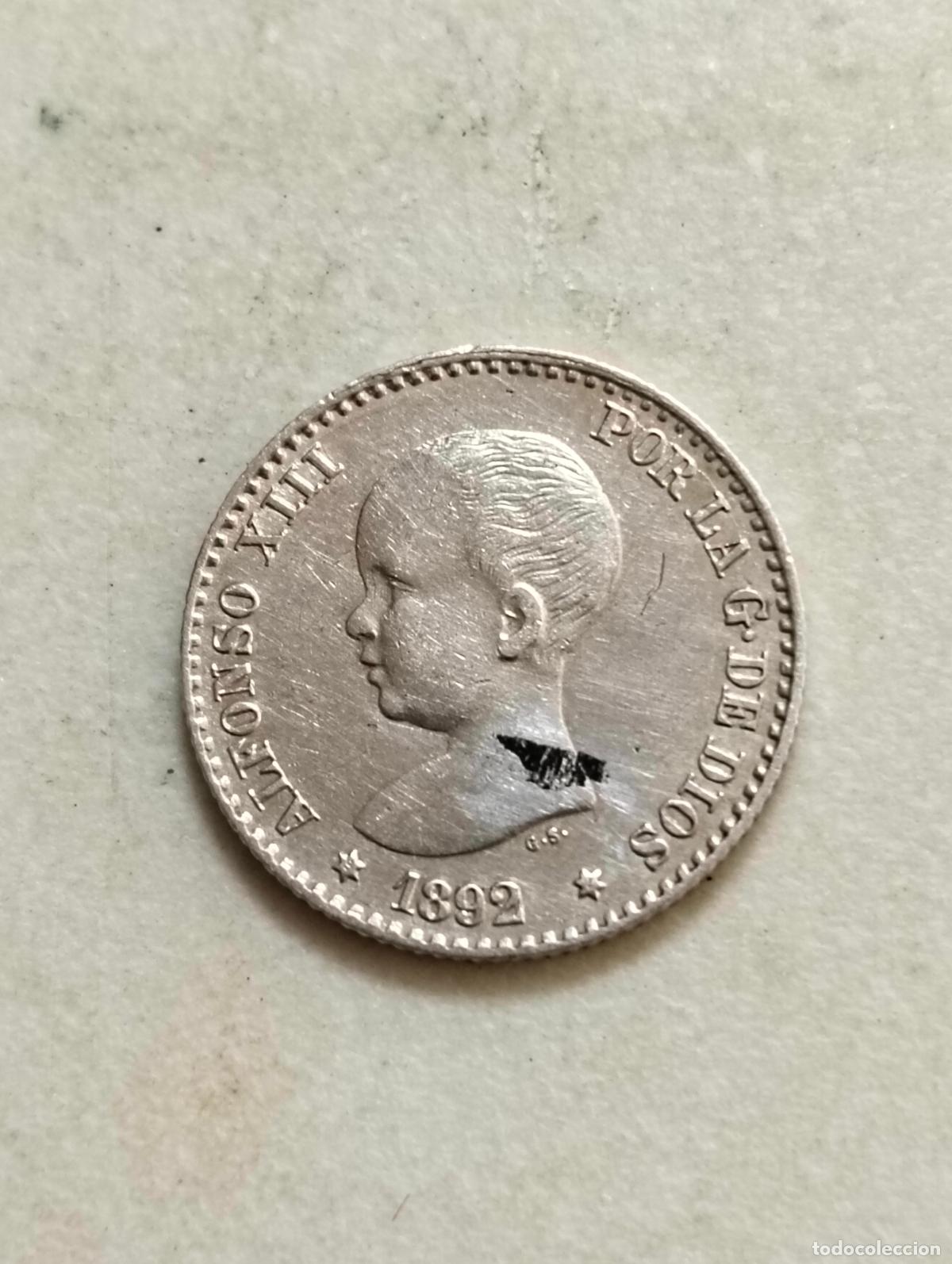 Monedas de Espa&ntilde;a: MONEDA DE PLATA, 50 CENT A&Ntilde;O 1892, ALFONSO XIII, ESTRELLAS 9 - 2