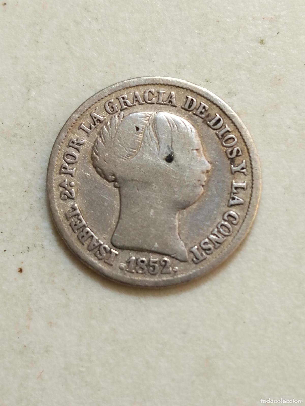 Monedas de Espa&ntilde;a: MONEDA DE PLATA, 2 REALES A&Ntilde;O 1852, ISABEL II
