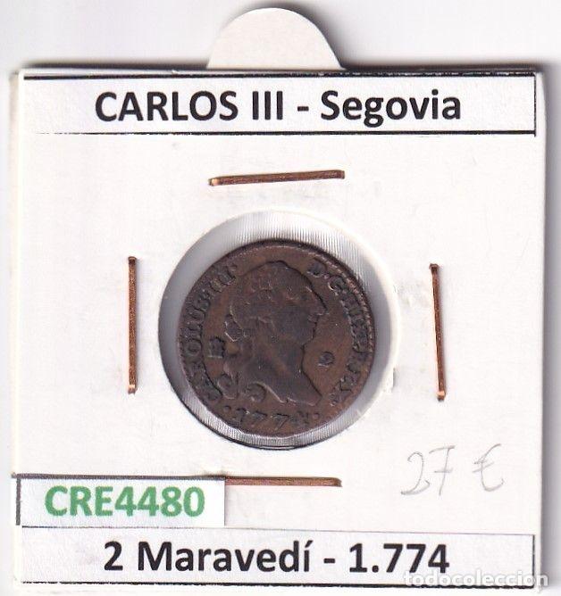 Monedas de Espa&ntilde;a: CRE4480 MONEDA ESPA&Ntilde;A CARLOS III 2 MARAVEDIS 1774 SEGOVIA