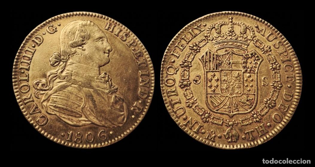 Monedas de Espa&ntilde;a: Espa&ntilde;a Carlos IV - 8 Escudos 1806 TH M&eacute;xico Km 159 Oro