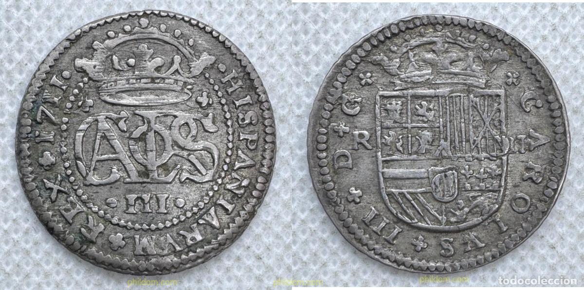Monedas de Espa&ntilde;a: 5599 ESPA&Ntilde;A 1711 CARLOS III ARCHIDUQUE 1711 2 REALES