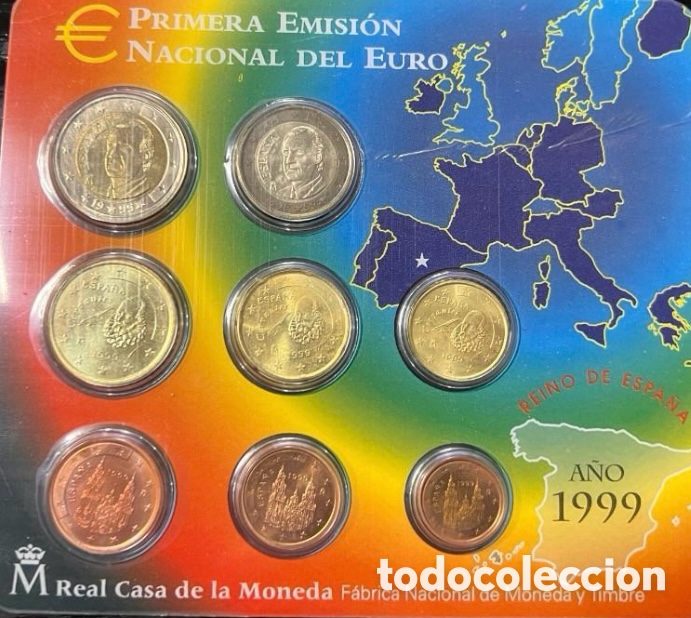 Monedas de Espa&ntilde;a: Bl&iacute;ster moneda euros sin abrir de 1999