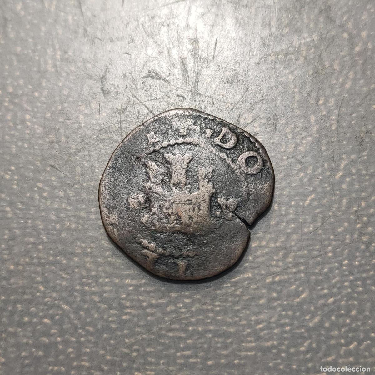 Monedas de Espa&ntilde;a: ESPA&Ntilde;A LA CORU&Ntilde;A FELIPE II O CHAVO (2 MARAVEDIS) (1575-1585)