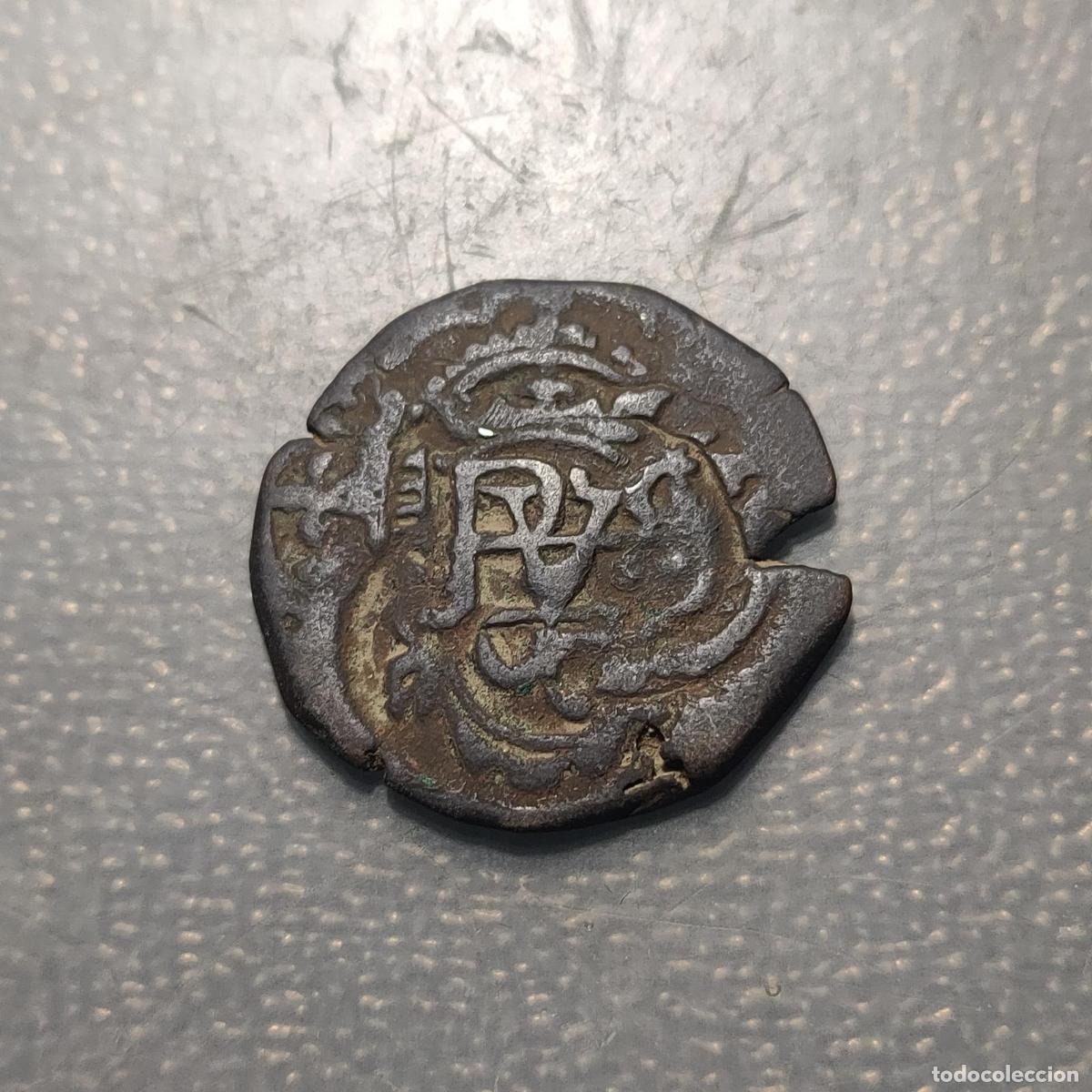 Monedas de Espa&ntilde;a: ESPA&Ntilde;A FELIPE IV 4 MARAVEDIS RESELLADO ANAGRAMA 1658-59 SOBRE 8 MR VALLADOLID