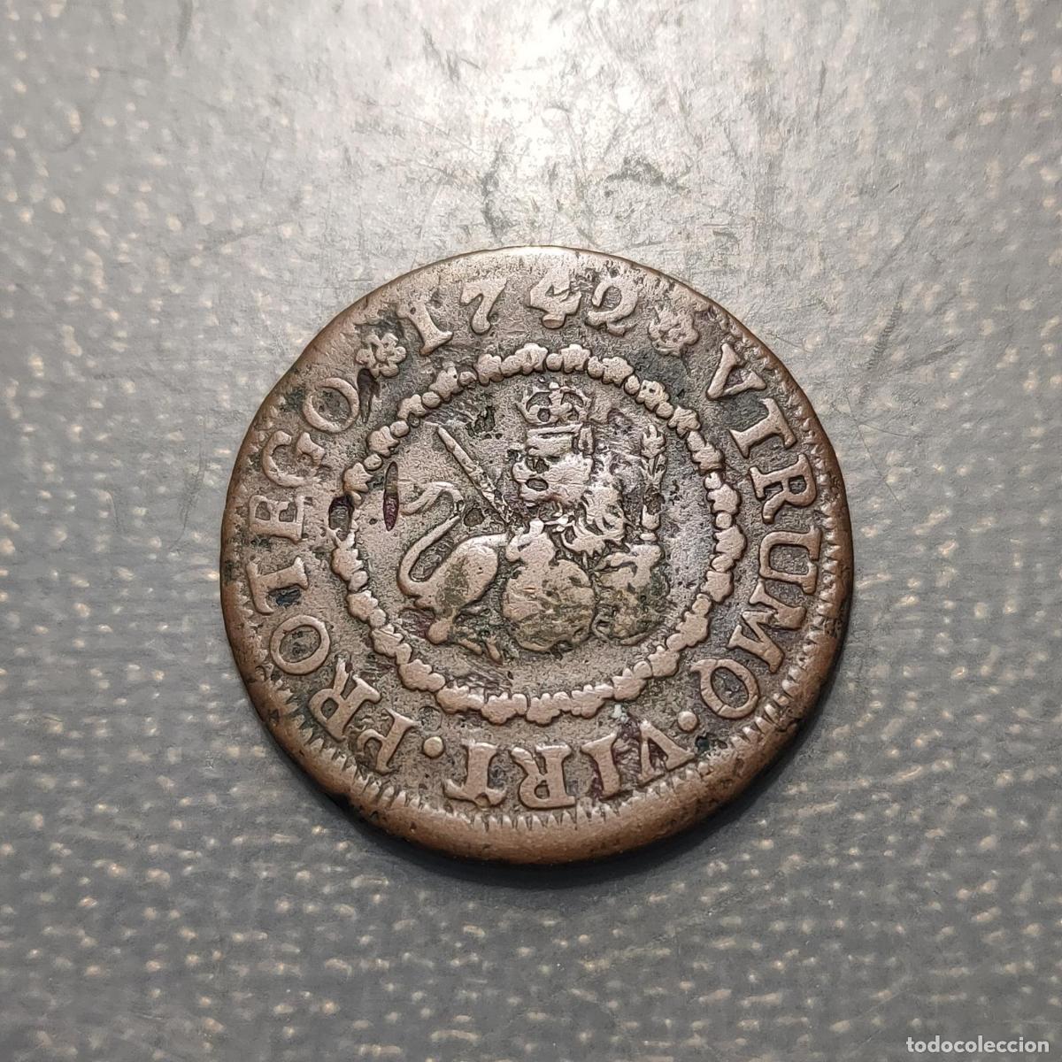 Monedas de Espa&ntilde;a: ESPA&Ntilde;A SEGOVIA FELIPE V 4 MARAVEDIS 1742