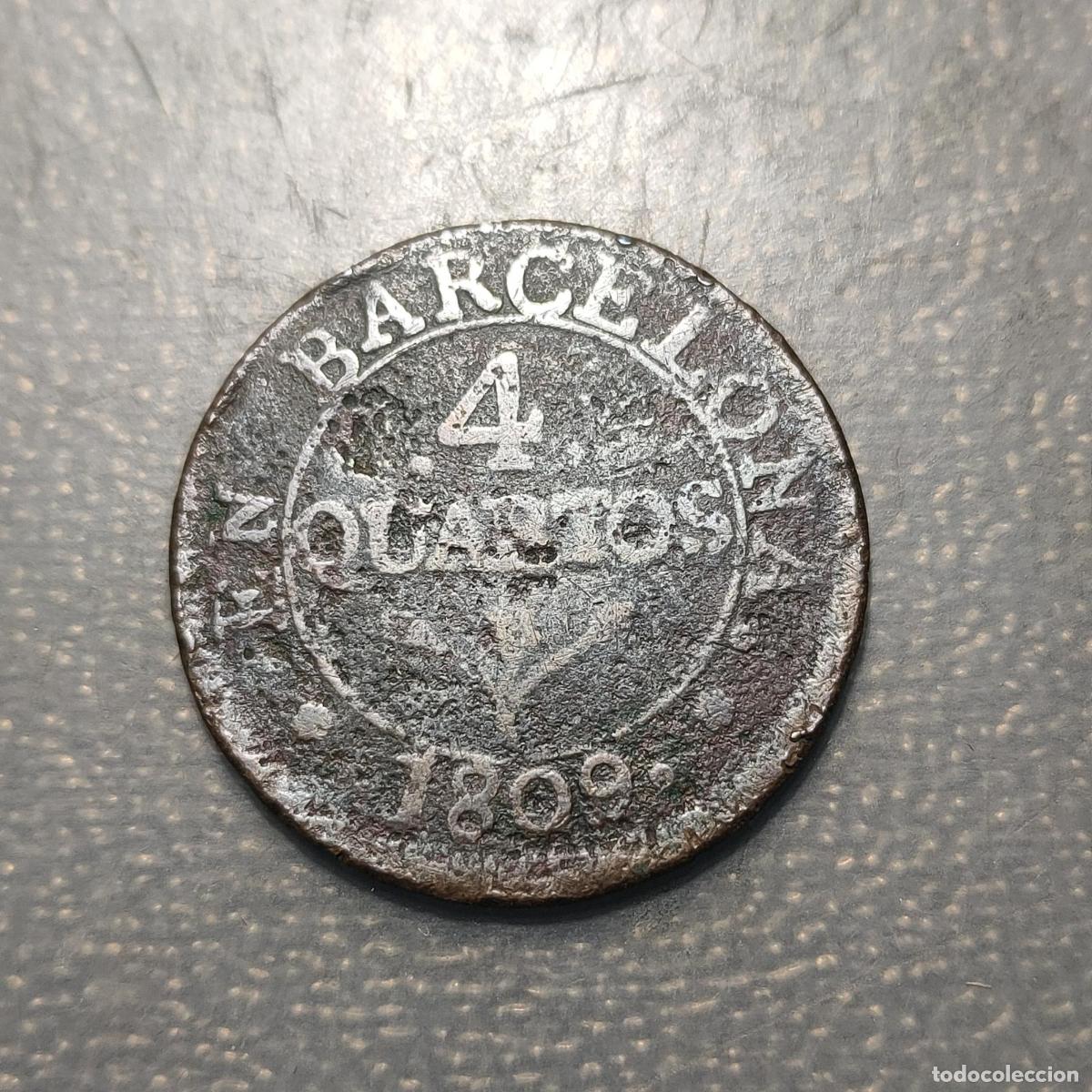 Monedas de Espa&ntilde;a: ESPA&Ntilde;A BARCELONA CATALU&Ntilde;A NAPOLEONICA 4 QUARTOS 1809