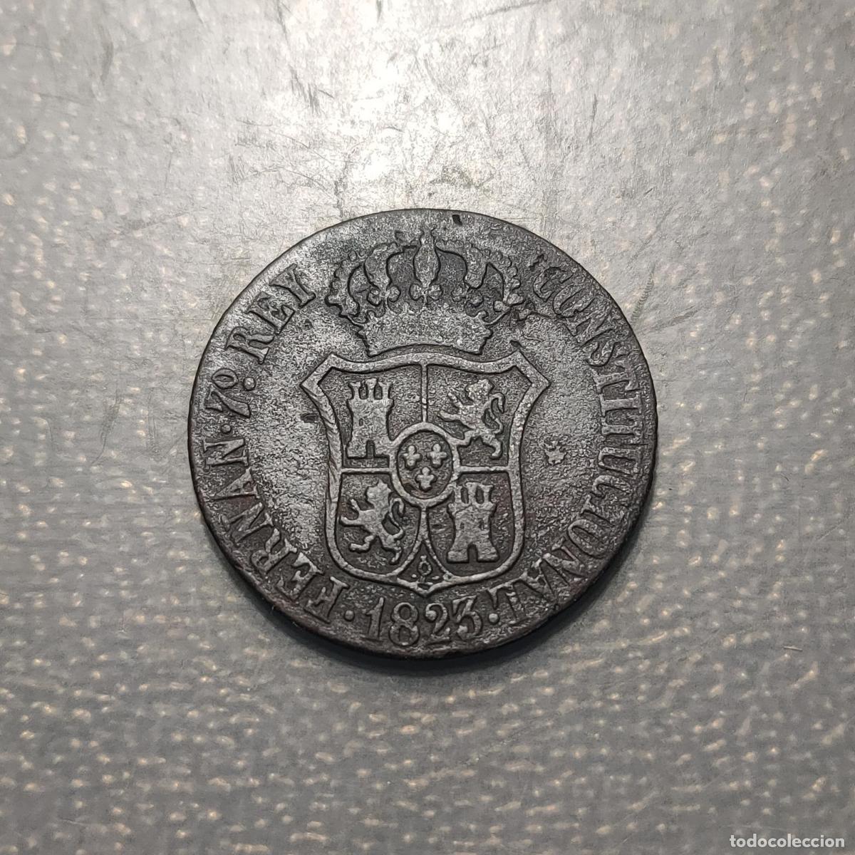 Monedas de Espa&ntilde;a: ESPA&Ntilde;A BARCELONA FERNANDO VII 3 QUARTOS 1823