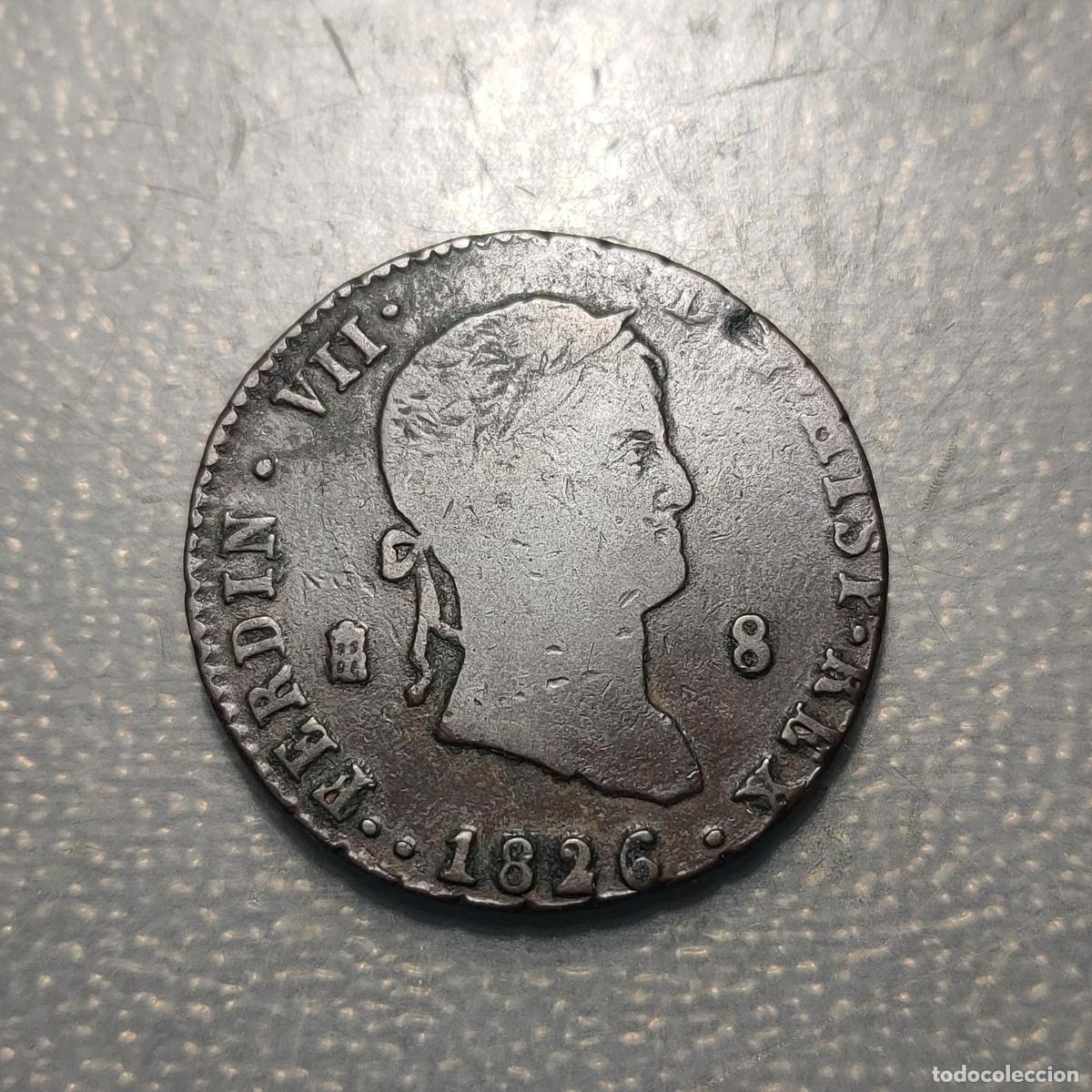 Monedas de Espa&ntilde;a: ESPA&Ntilde;A SEGOVIA FERNANDO VII 8 MARAVEDIS 1826