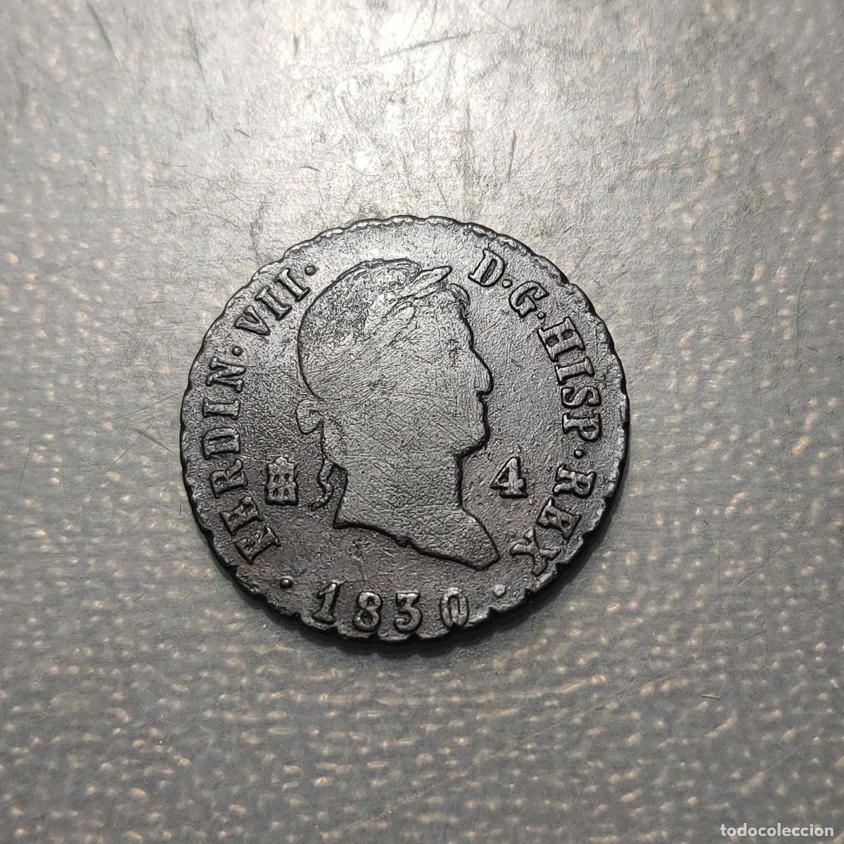 Monedas de Espa&ntilde;a: ESPA&Ntilde;A SEGOVIA FERNANDO VII 4 MARAVEDIS 1830
