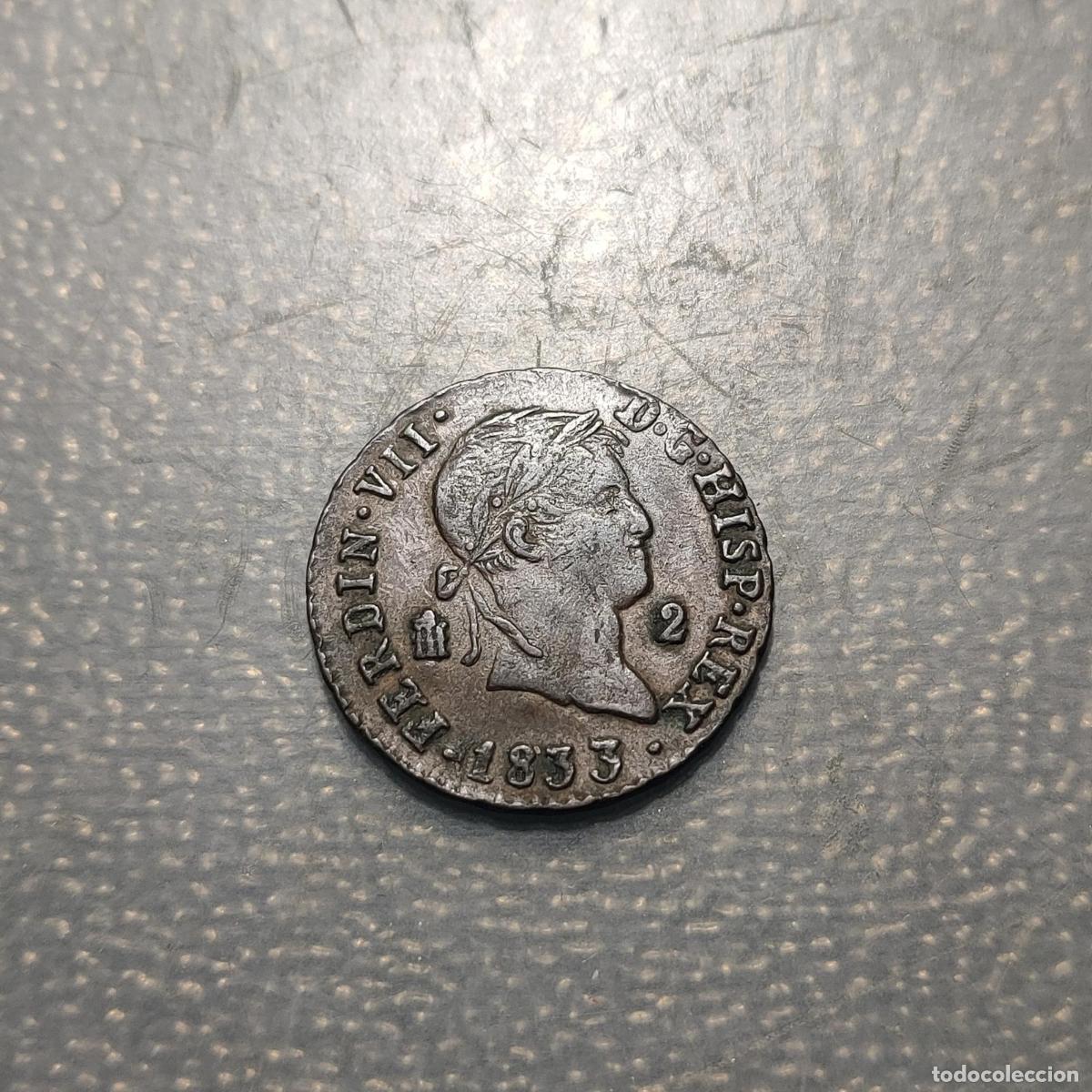 Monedas de Espa&ntilde;a: ESPA&Ntilde;A SEGOVIA FERNANDO VII 2 MARAVEDIS 1833