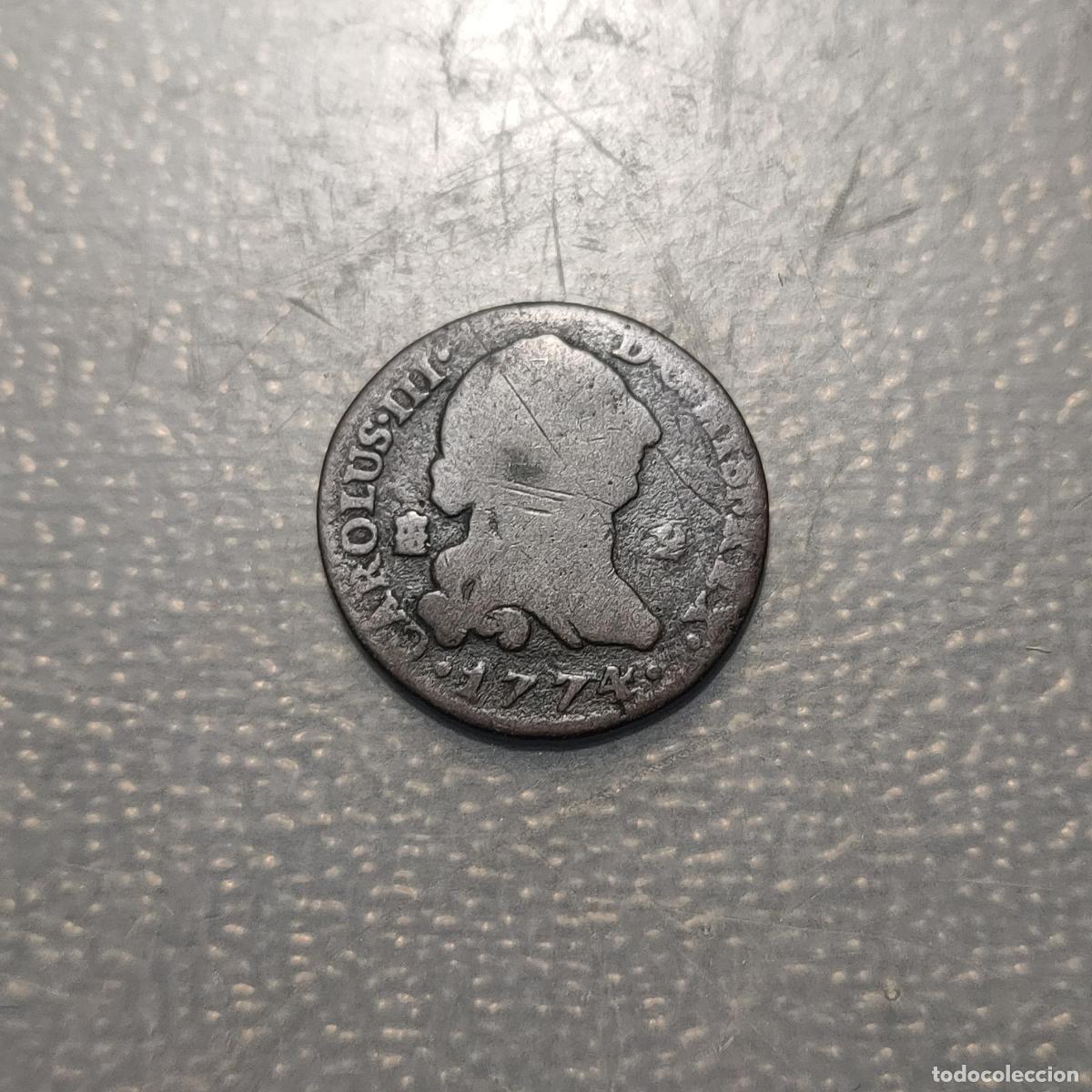 Monedas de Espa&ntilde;a: ESPA&Ntilde;A SEGOVIA CARLOS III 2 MARAVEDIS 1774