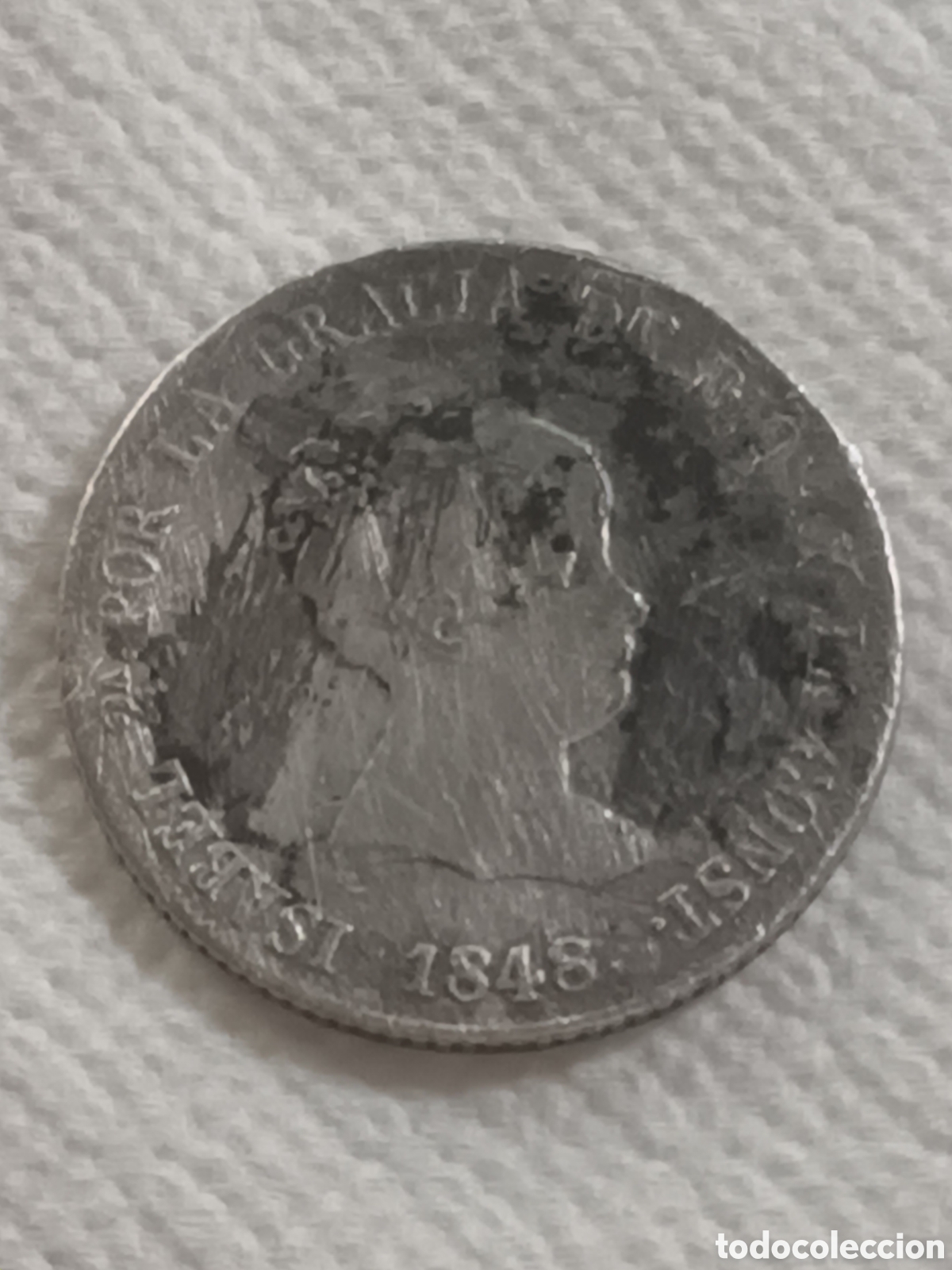 Monedas de Espa&ntilde;a: MONEDA DE 4 REALES DE PLATA DE ISABEL II A&Ntilde;O 1848