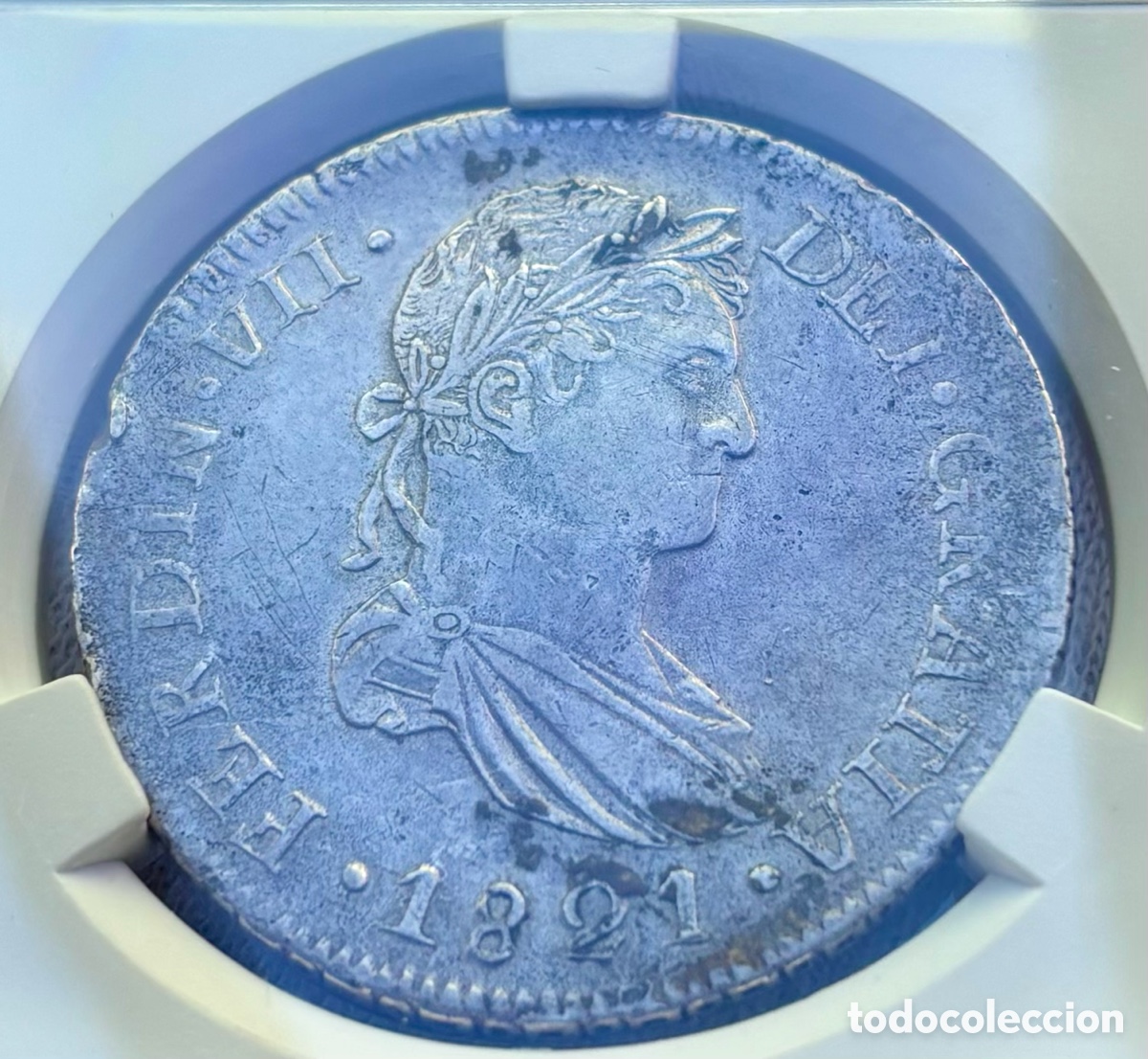 Monedas de Espa&ntilde;a: Moneda PLATA 8 Reales 1821 Durango. Fernando VII. Certificada NCV XF45