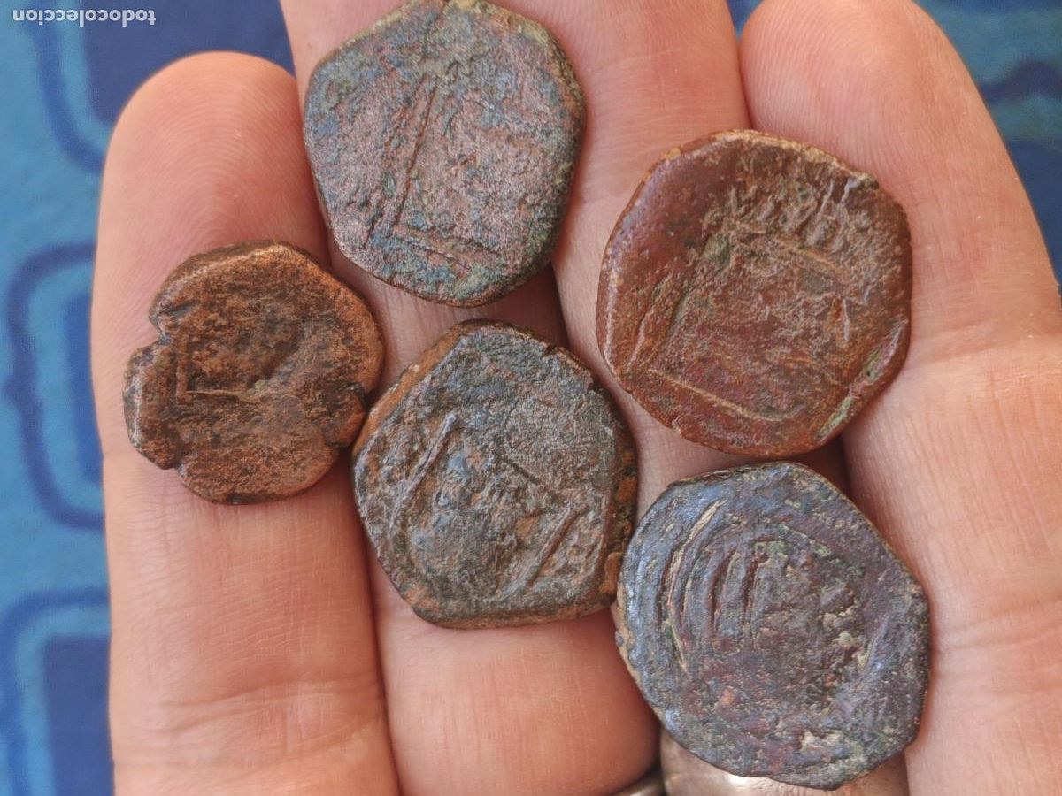 Monedas de Espa&ntilde;a: 5 resellos antiguos castellanos