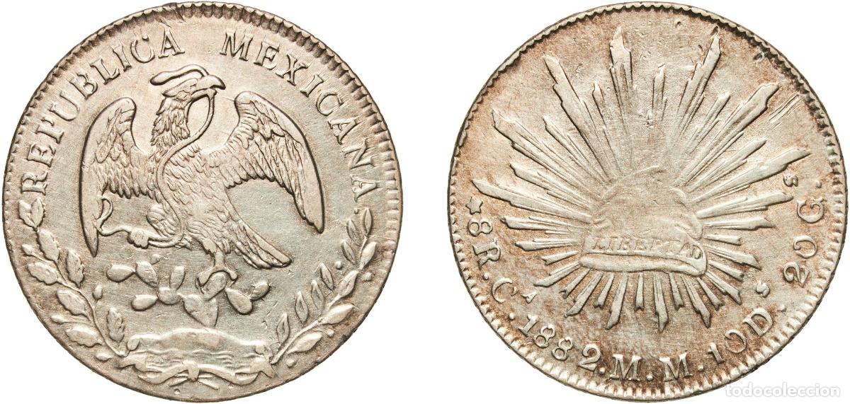 Monedas de Espa&ntilde;a: Mexico Federal Republic 1882 Ca MM 8 Reales Silver (.903) Chihuahua Mint 26.82g XF KM 377.2