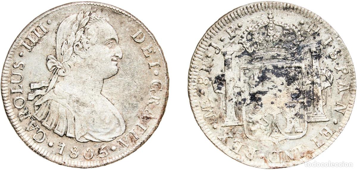Monedas de Espa&ntilde;a: Peru Spanish colony 1805 LIMAE JP 8 Reales - Carlos IV (Colonial Milled Coinage) Silver (.896) Lima