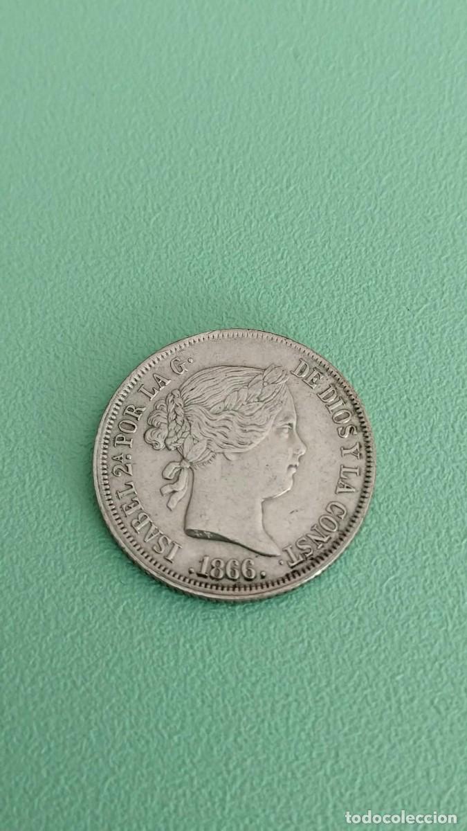 Monedas de Espa&ntilde;a: Moneda de 40 c&eacute;ntimos de escudo de 1866 - Foto 2