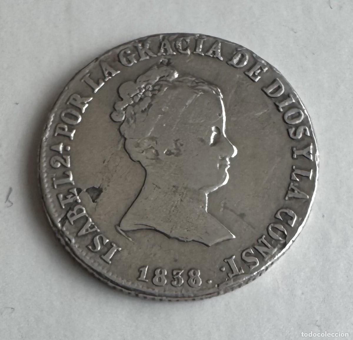 Monedas de Espa&ntilde;a: 4 REALES PLATA - ISABEL II 1838 - ENSAYADORES S - RD. - EXCELENTE CONSERVACION