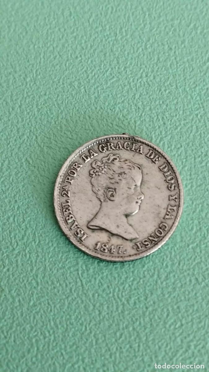 Monedas de Espa&ntilde;a: Moneda de 1 Real de 1847 CL - Isabel II - Madrid - Original